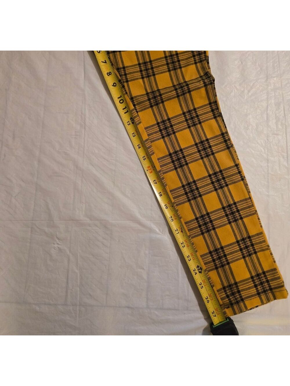 Hot Topic Yellow Plaid Pants XS Y2K Emo Punk Grunge Goth - Picture 4 of 6